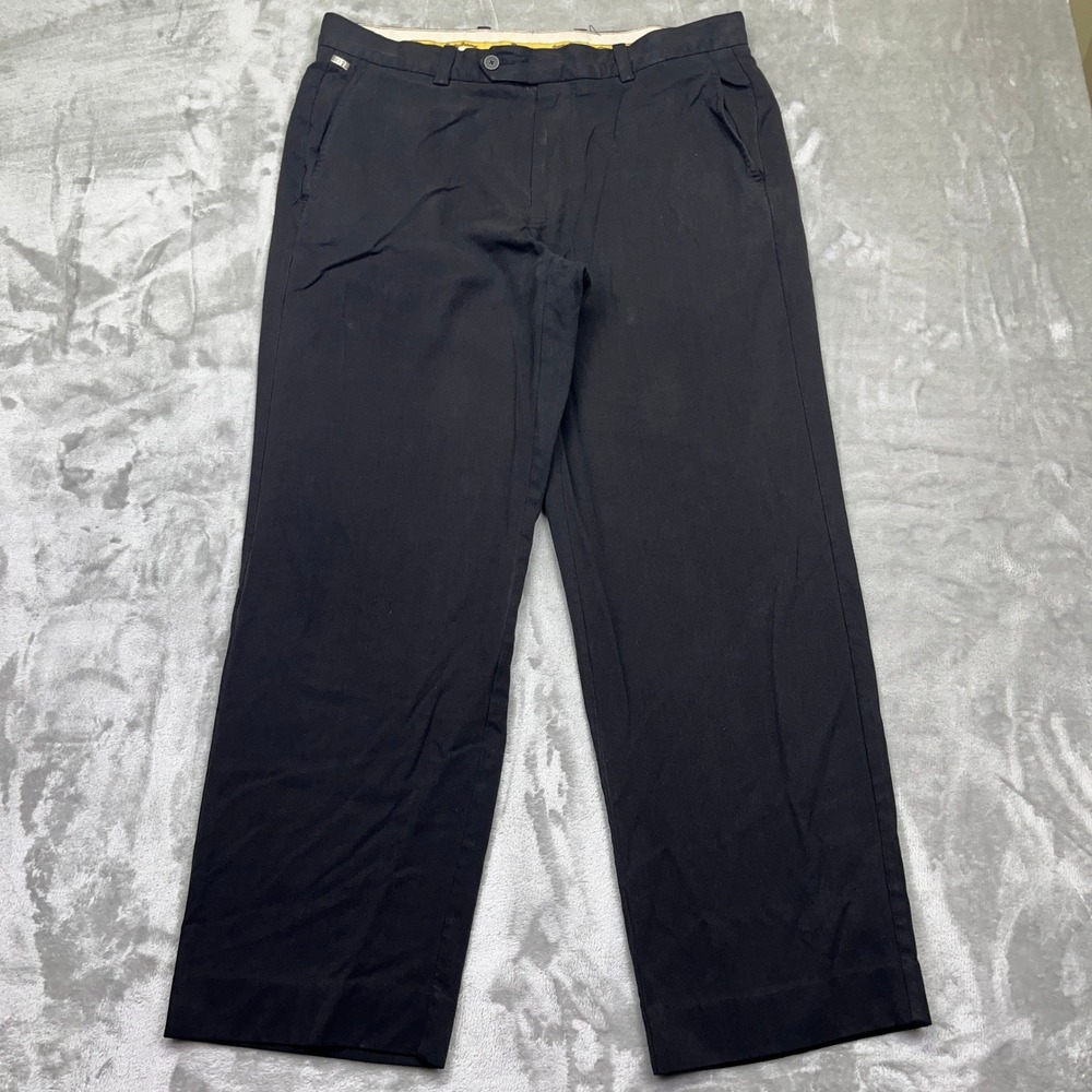 Tommy Bahama Silk Cotton Dress Pants Relaxed Fit Black Trousers 34x28‎ Boho